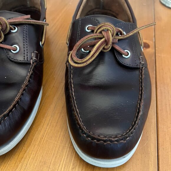 Men's J Crew Leather Boat Shoes Brown Size 10 NWOT - Picture 3 of 10